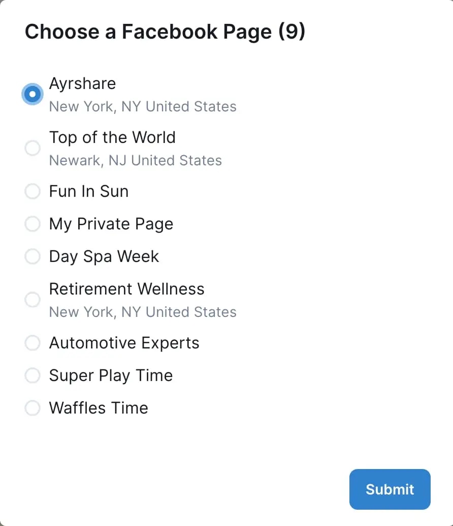 FB Display Page Location