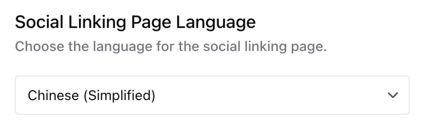 Set Language for the Social Linking Page