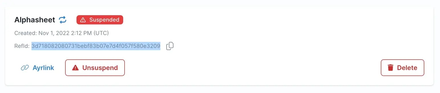 Unsuspend a User Profile