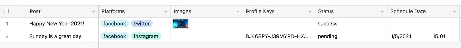 Airtable Table Example
