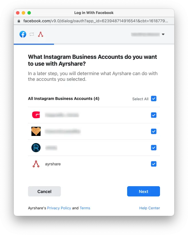 Select all accounts