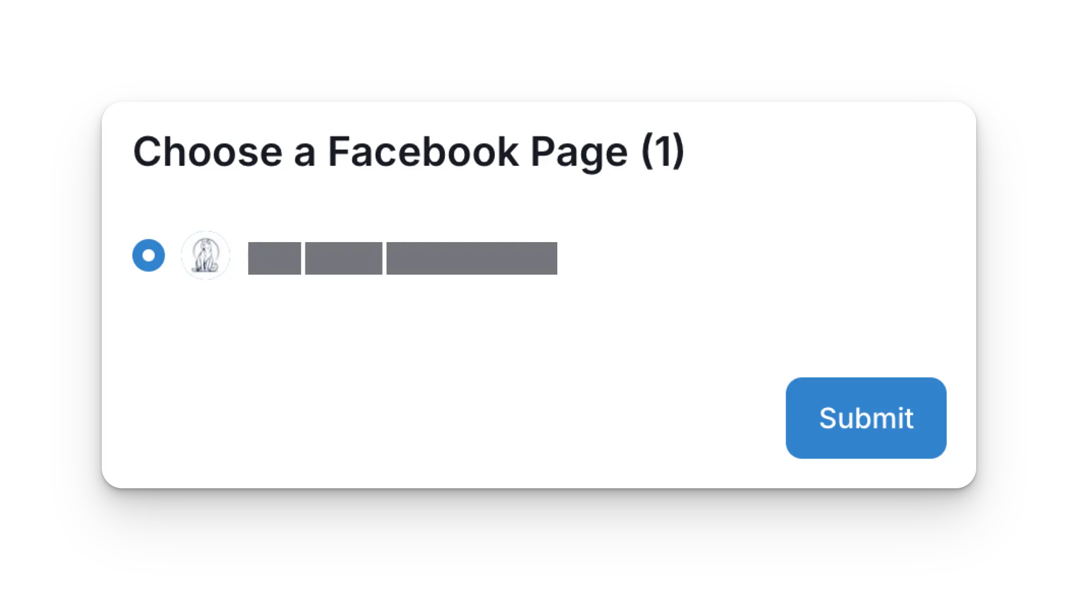 Choose a Facebook Page