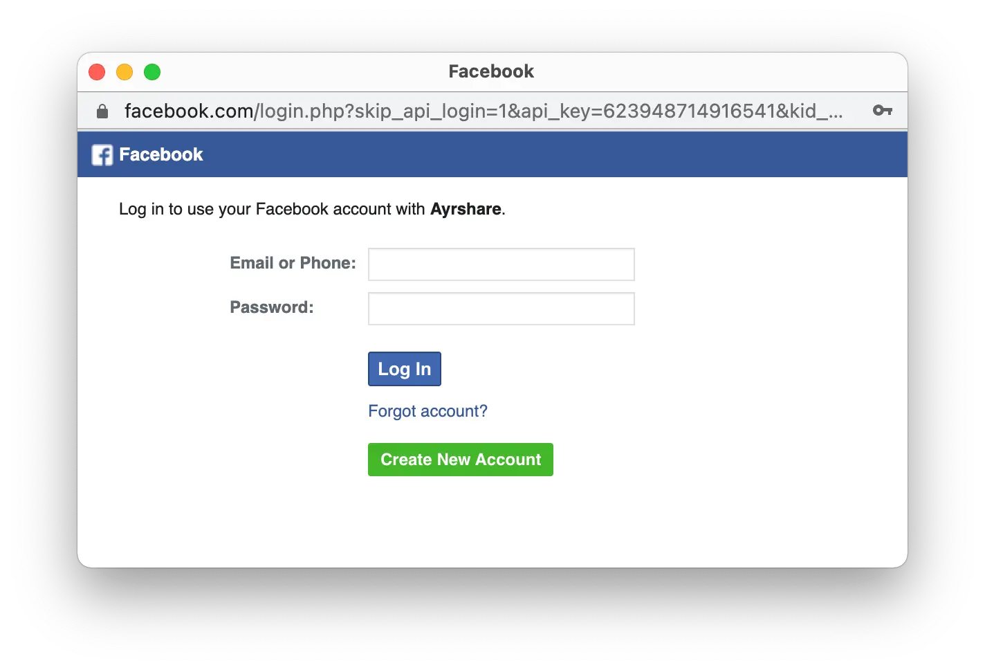 Instagram Login via Facebook