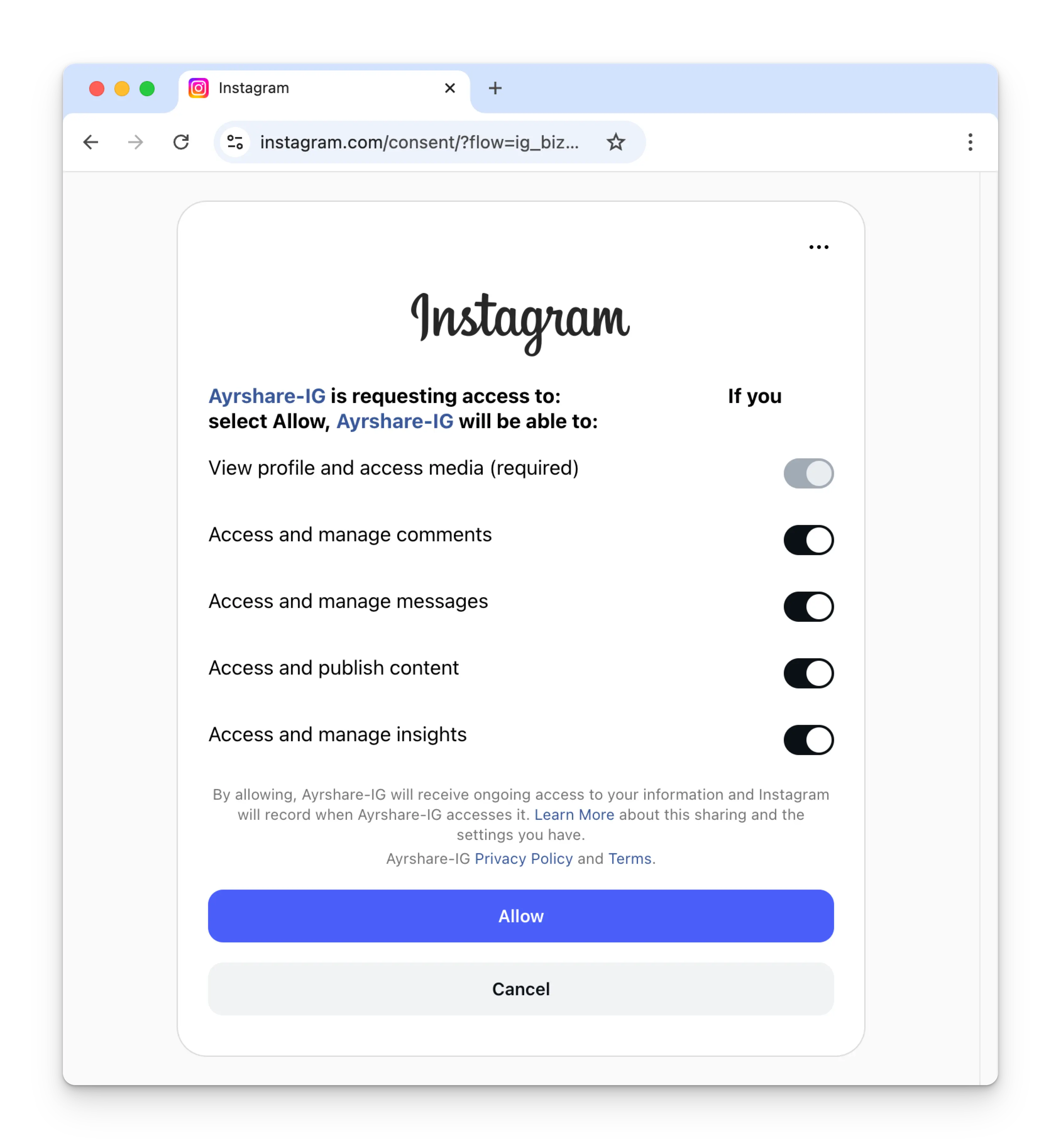 Instagram Permissions