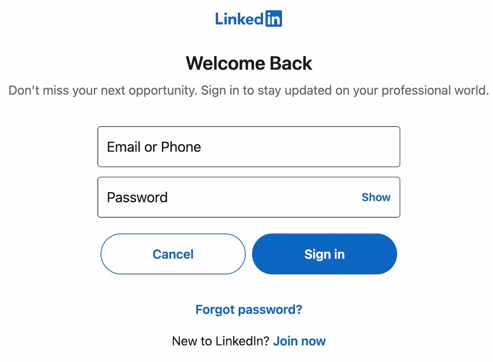 LinkedIn Login