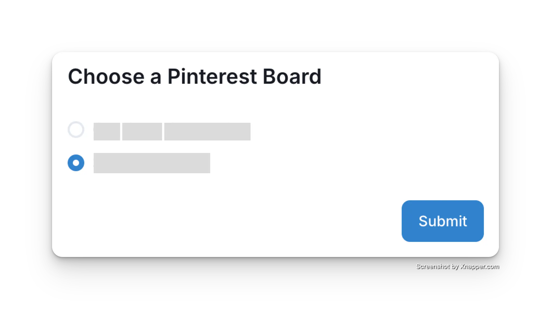 Choose a Pinterest board
