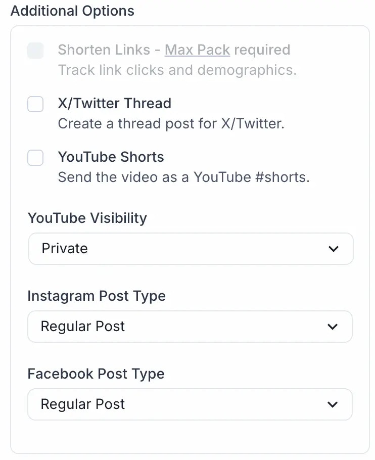 Additional Options