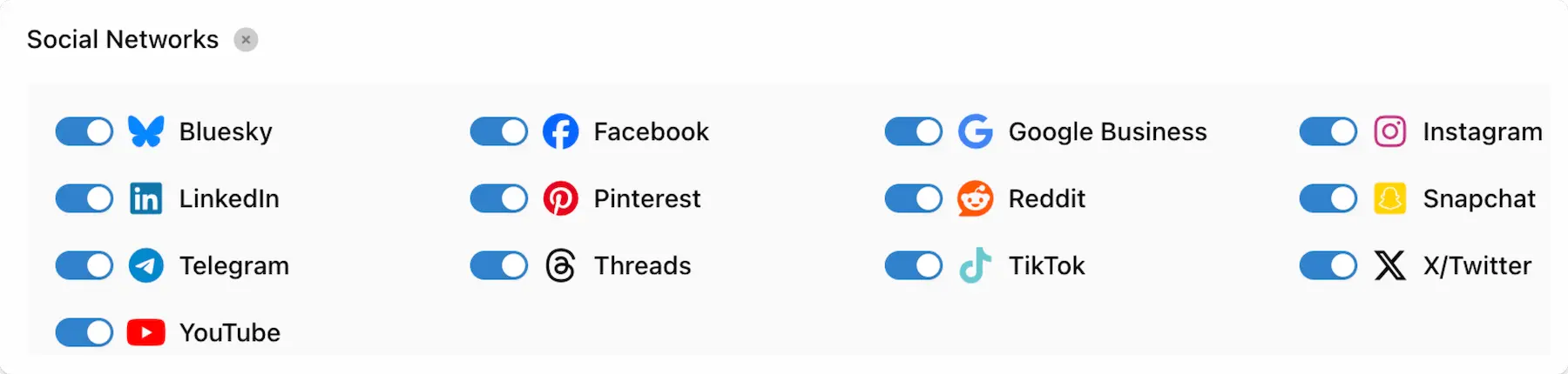 Select Social Networks