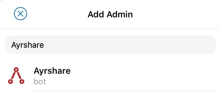 Add the Ayrshare bot