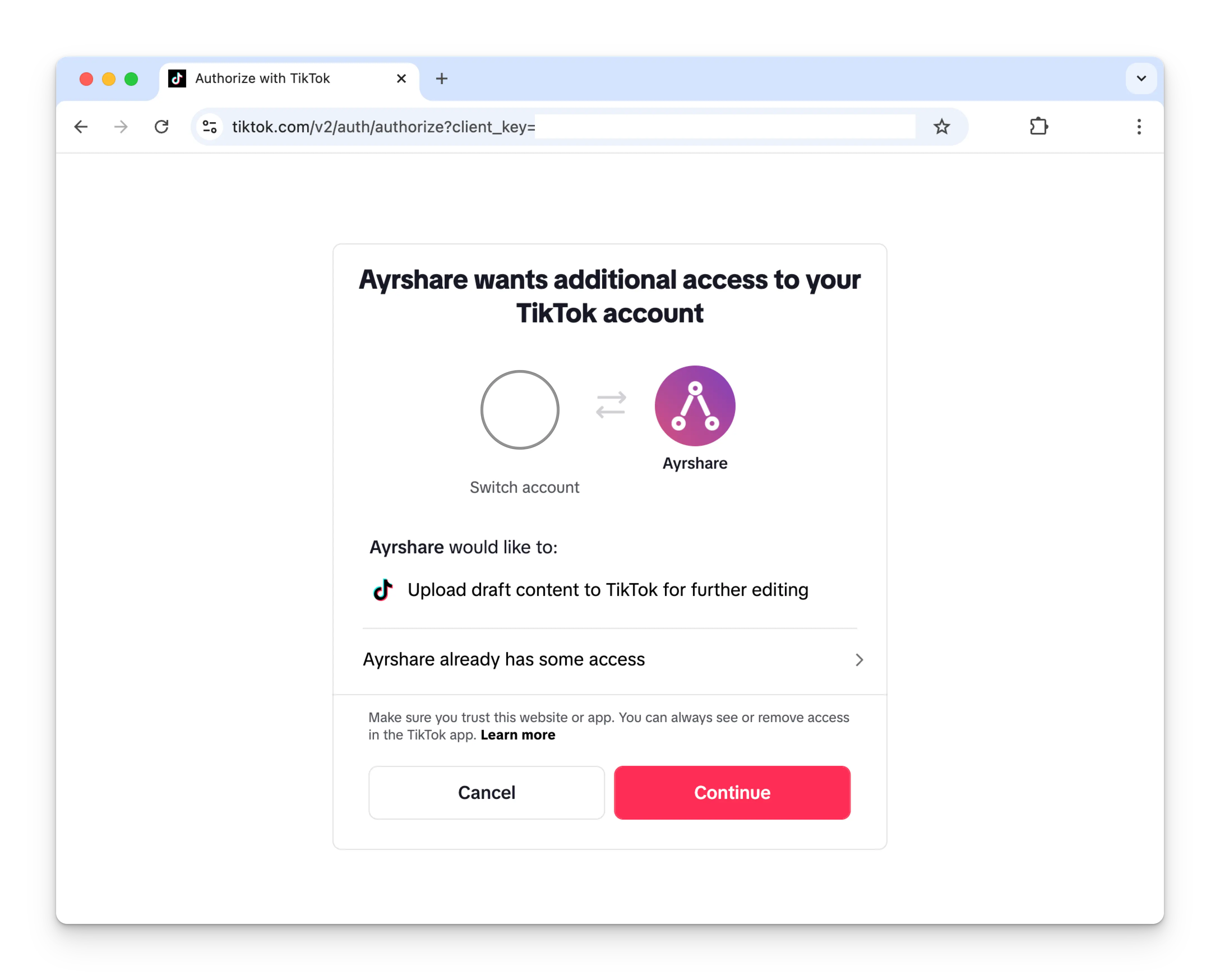 Allow TikTok permissions