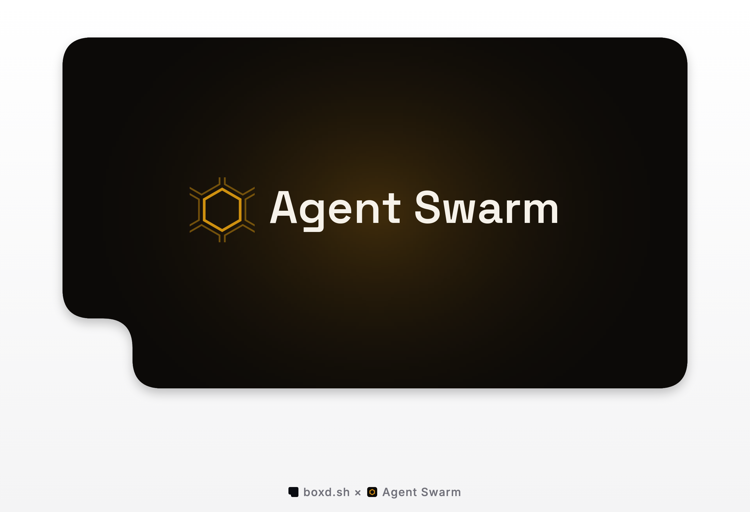 Agent Swarm's hexagon mark and name inside the boxd card.