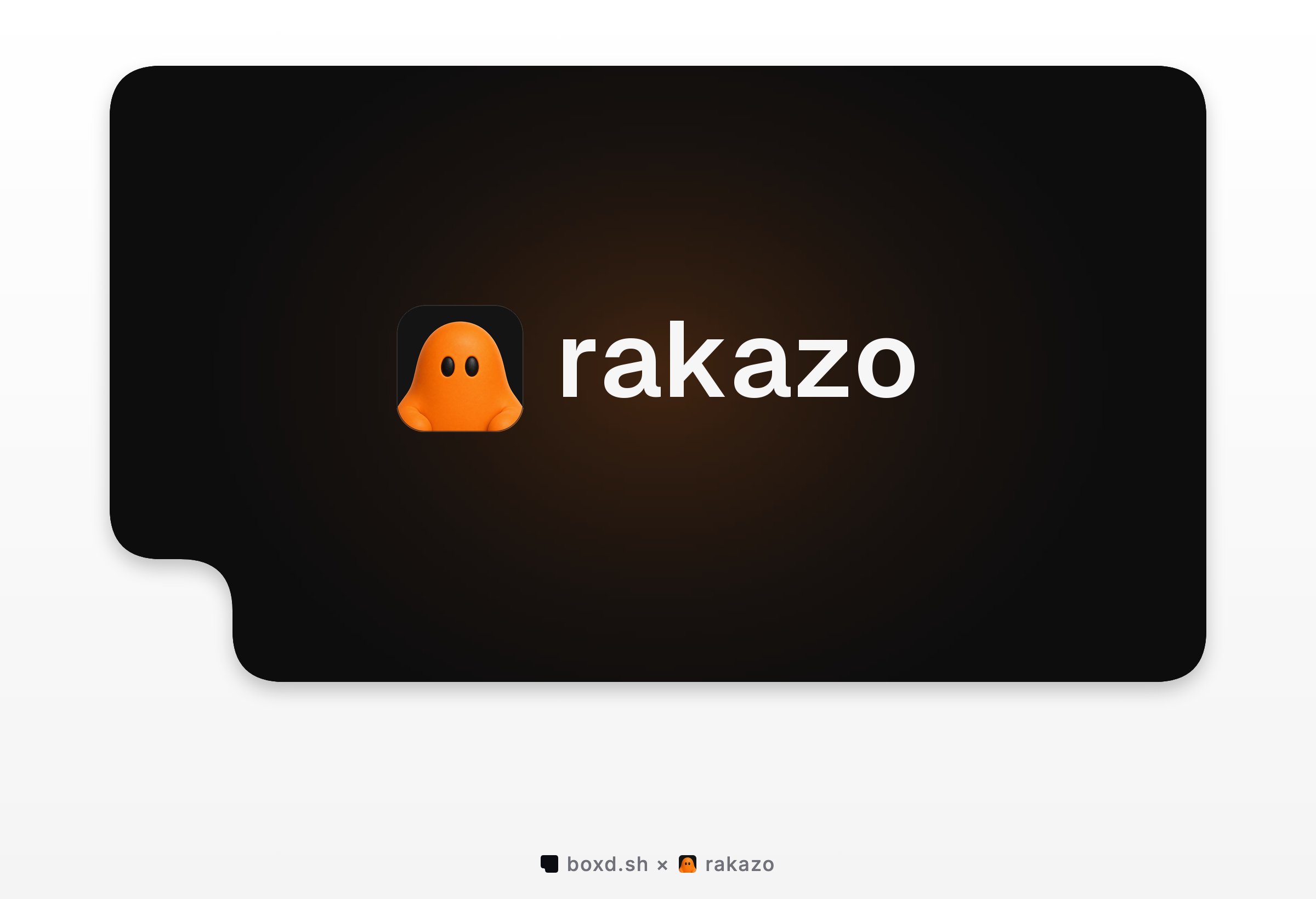 rakazo's orange ghost app icon and its name inside the boxd card.