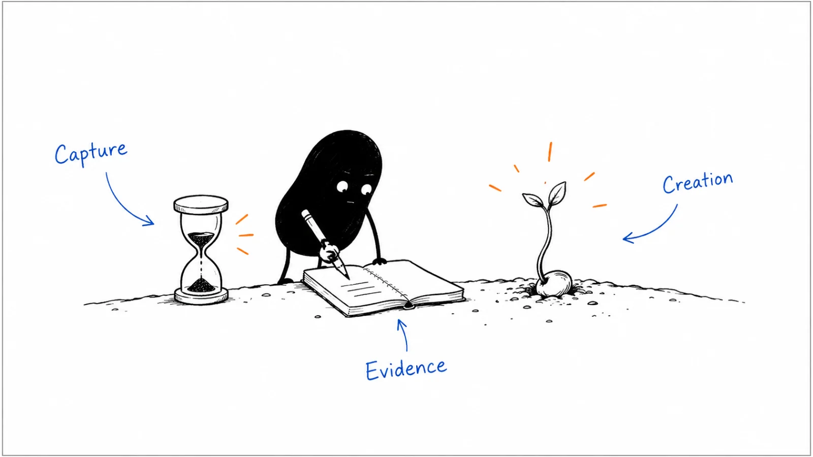 Capture (short clock); Creation (long clock); Evidence