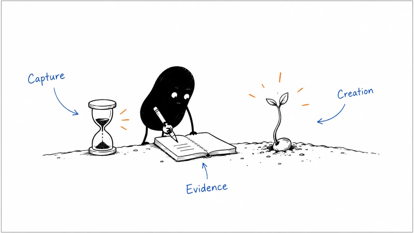 Capture (short clock); Creation (long clock); Evidence