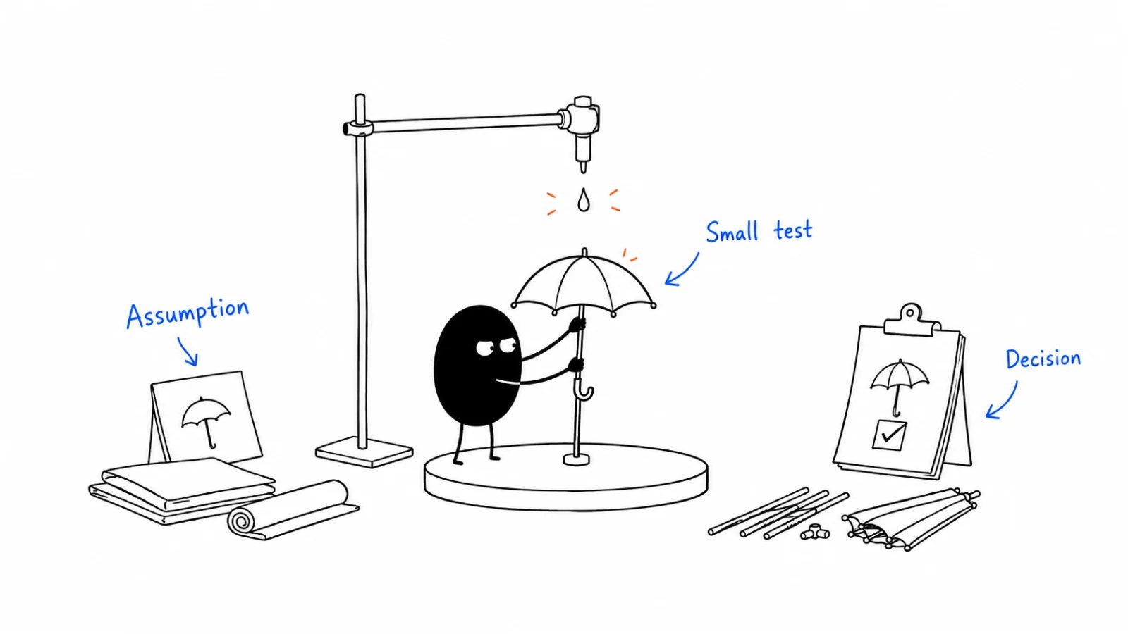 State an assumption; Run a small test; Decide and record what changed