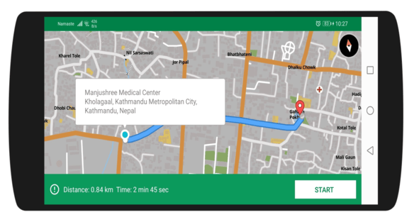 Mock navigation along a route