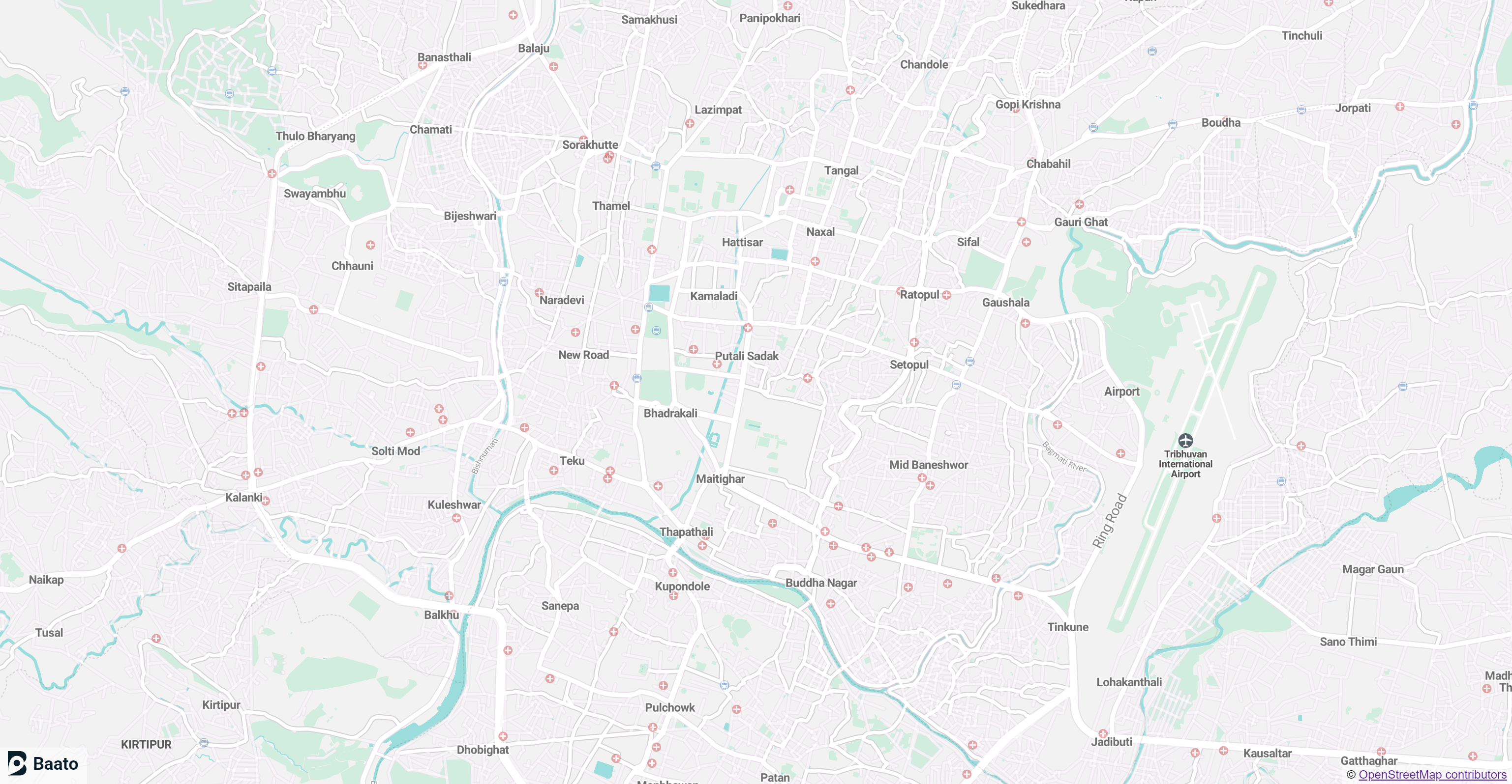 A Baato vector map rendered in the browser