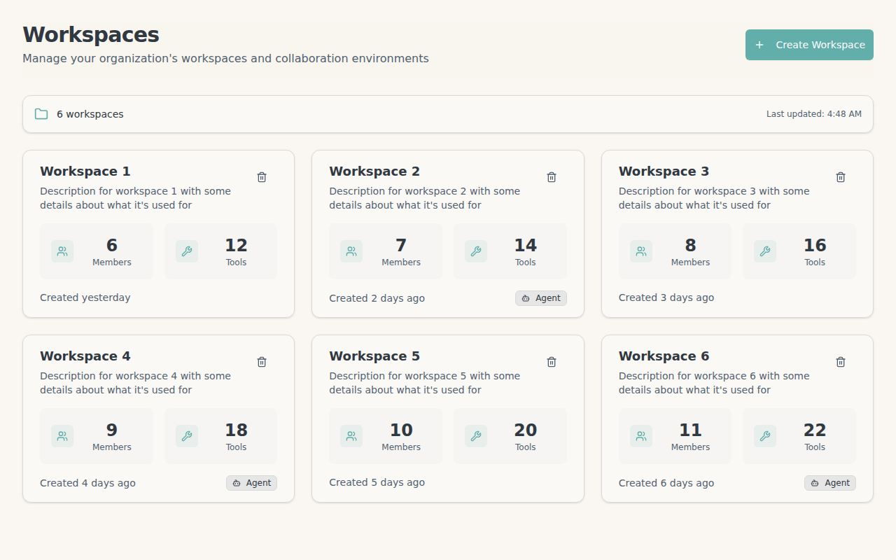 Desktop workspace grid with 3 columns