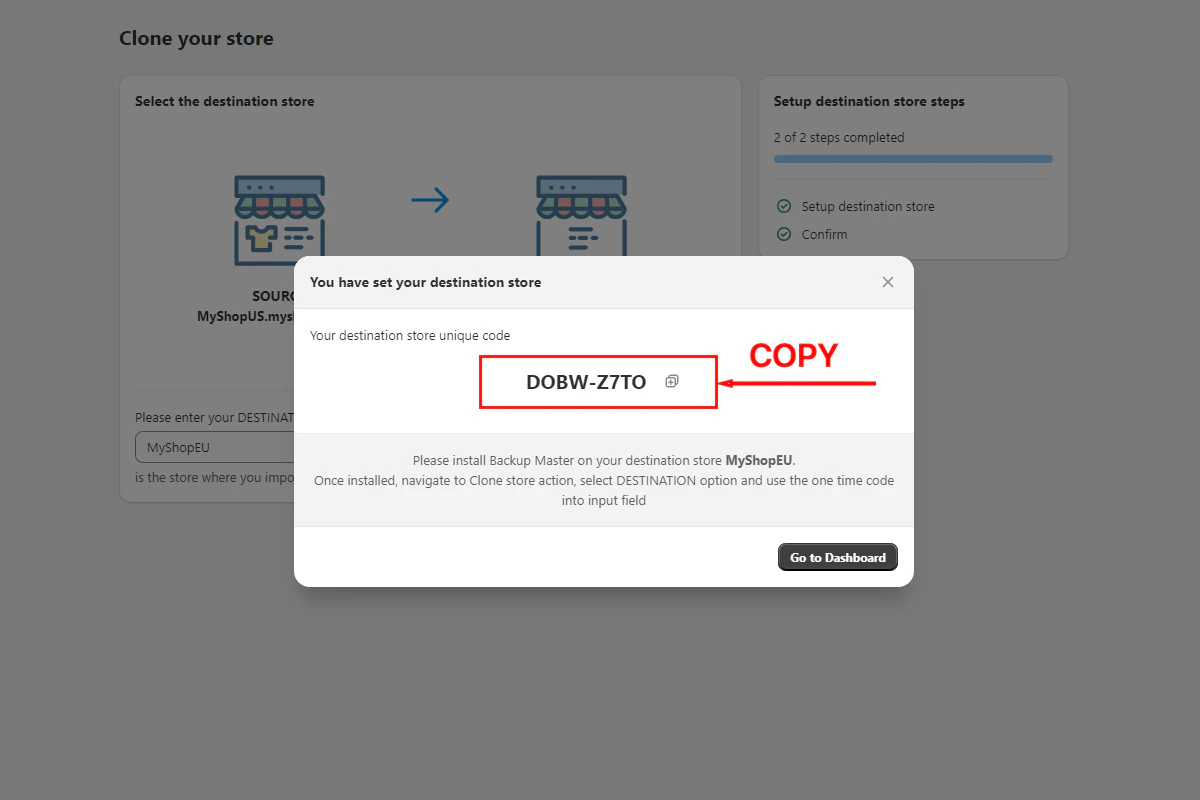 Generated clone code to copy