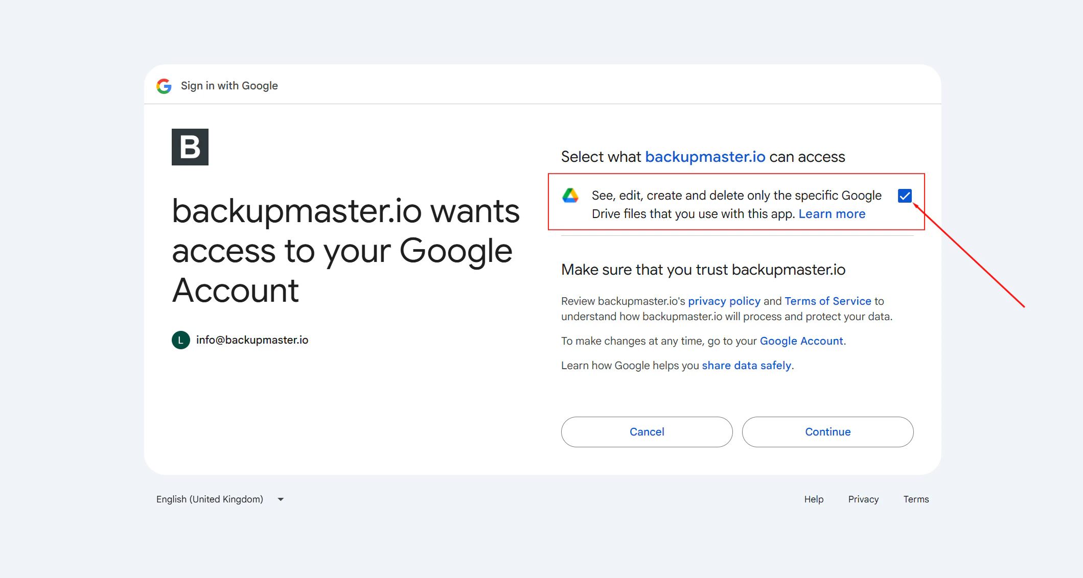 Google Drive access permissions
