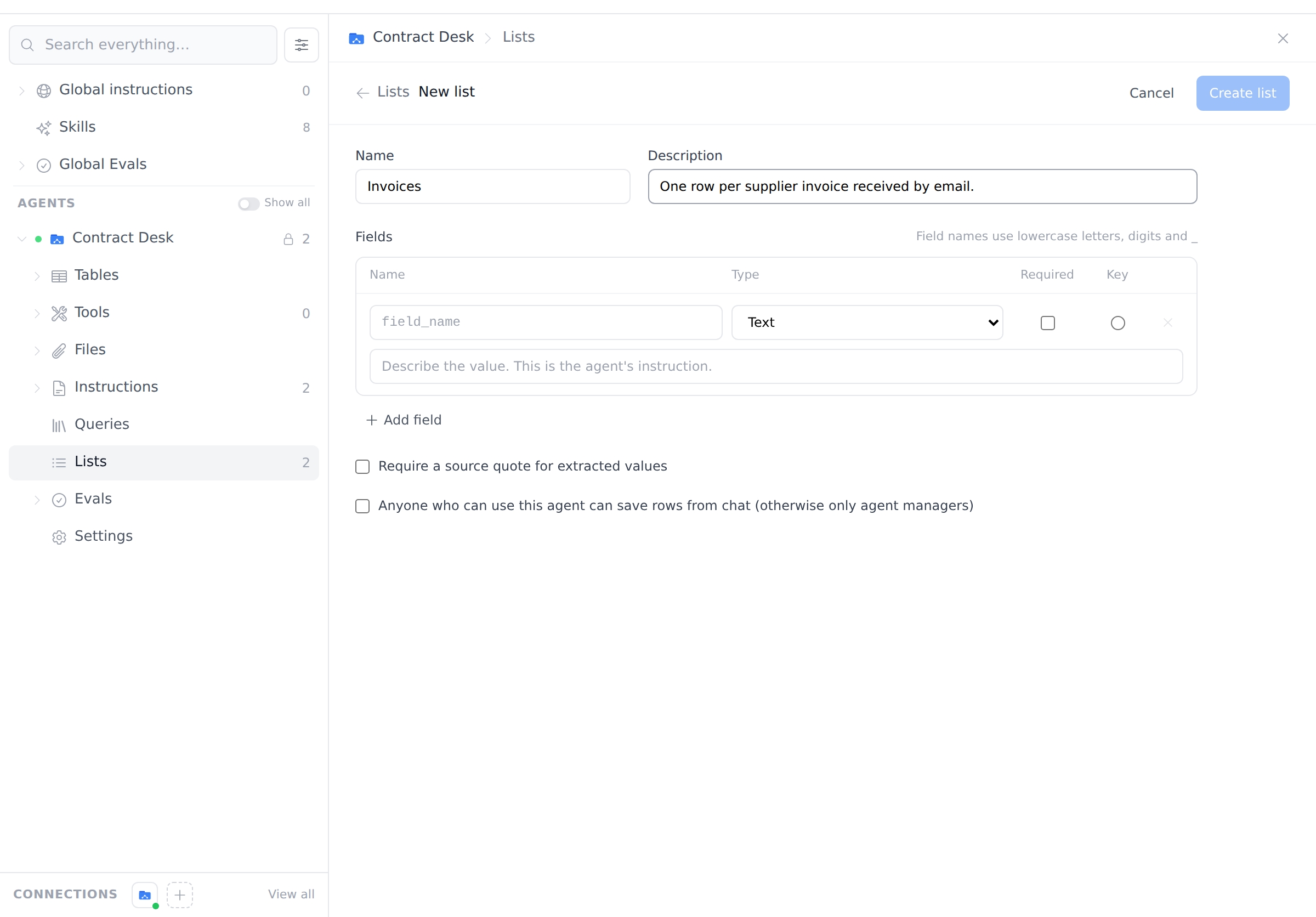 Creating a new list