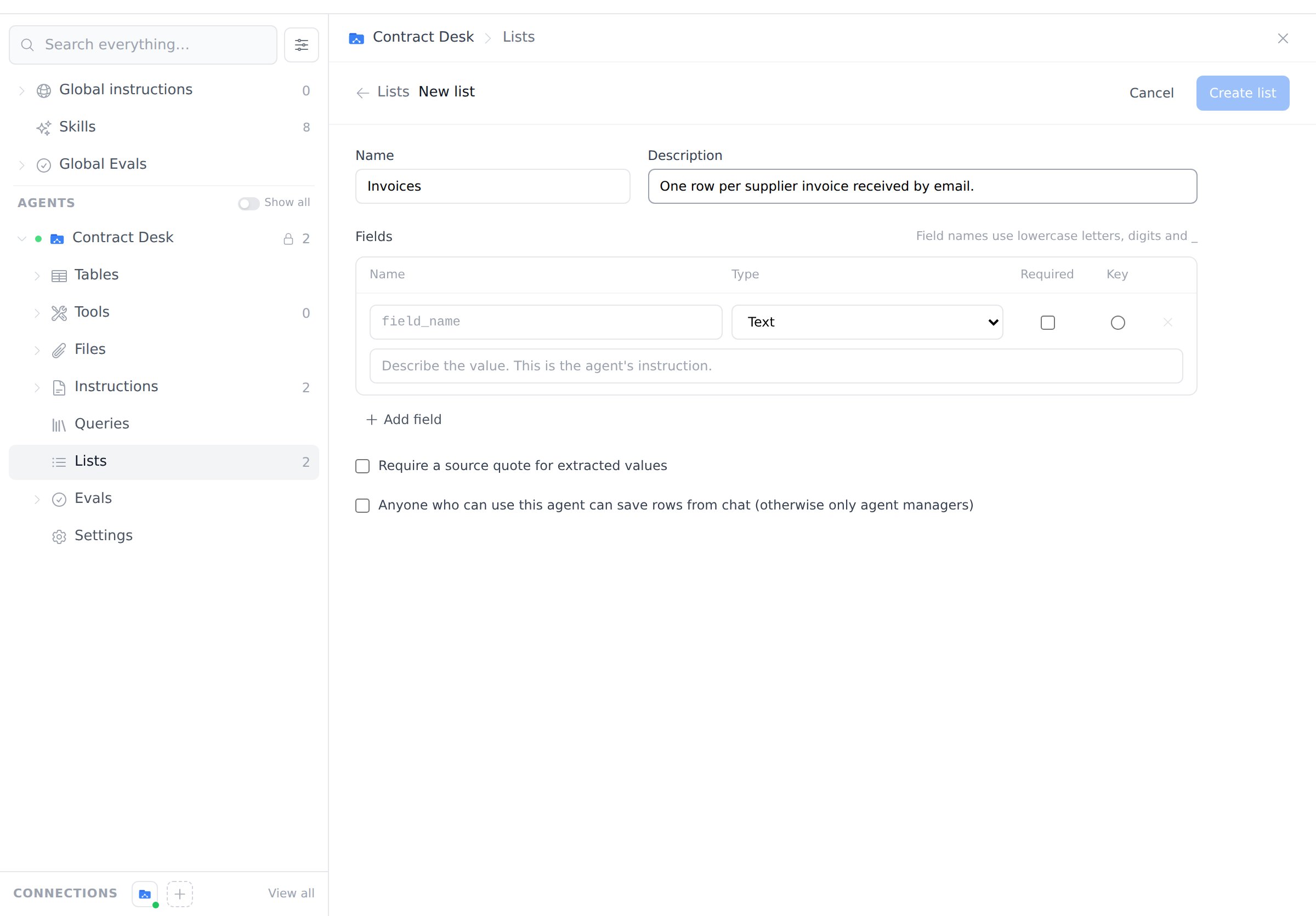 Creating a new list