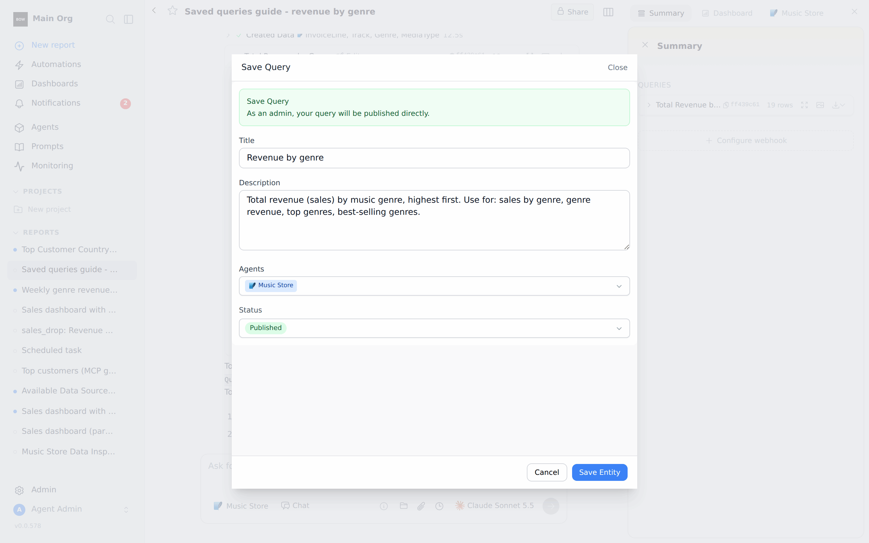The Save Query dialog