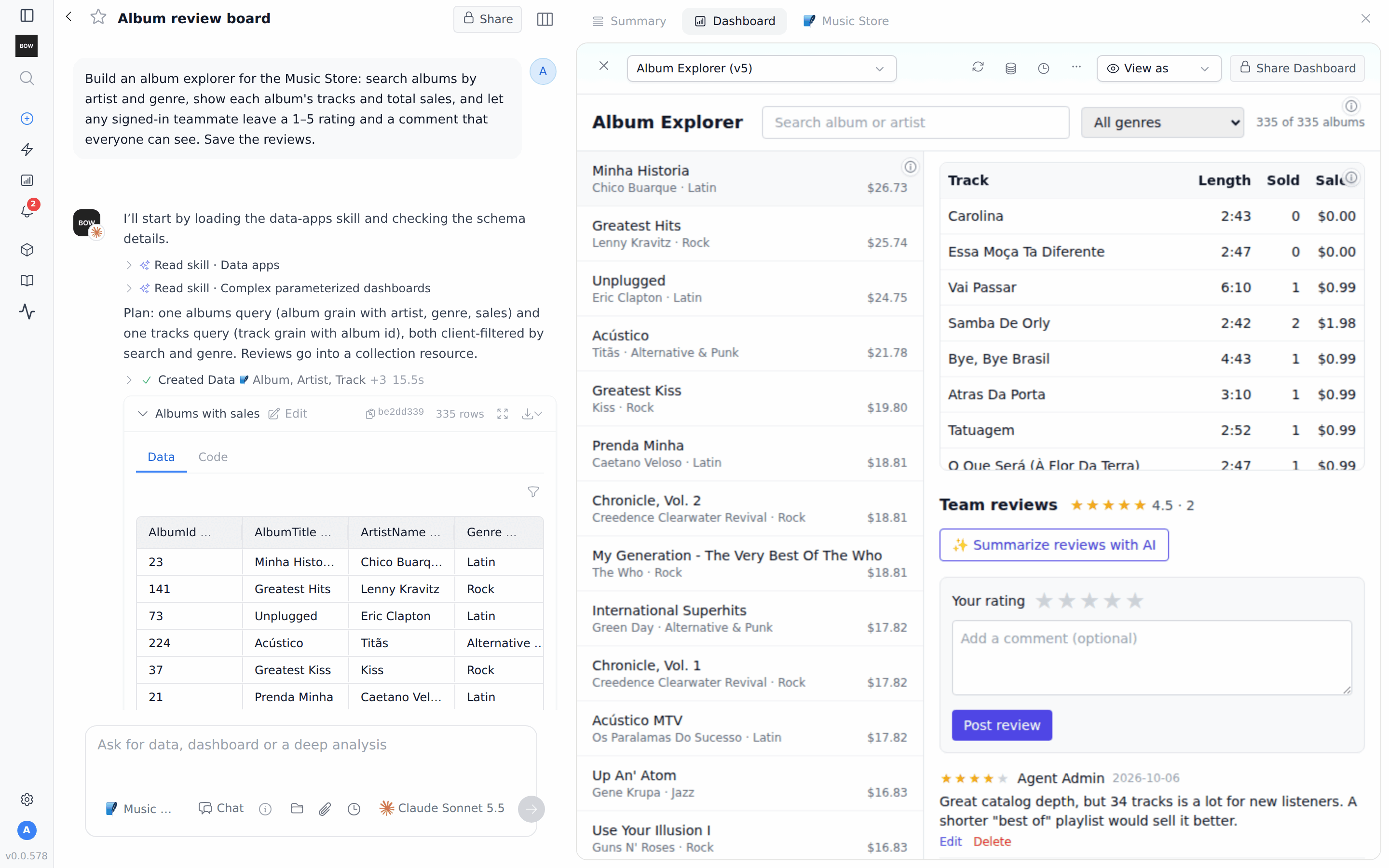The album explorer with team reviews
