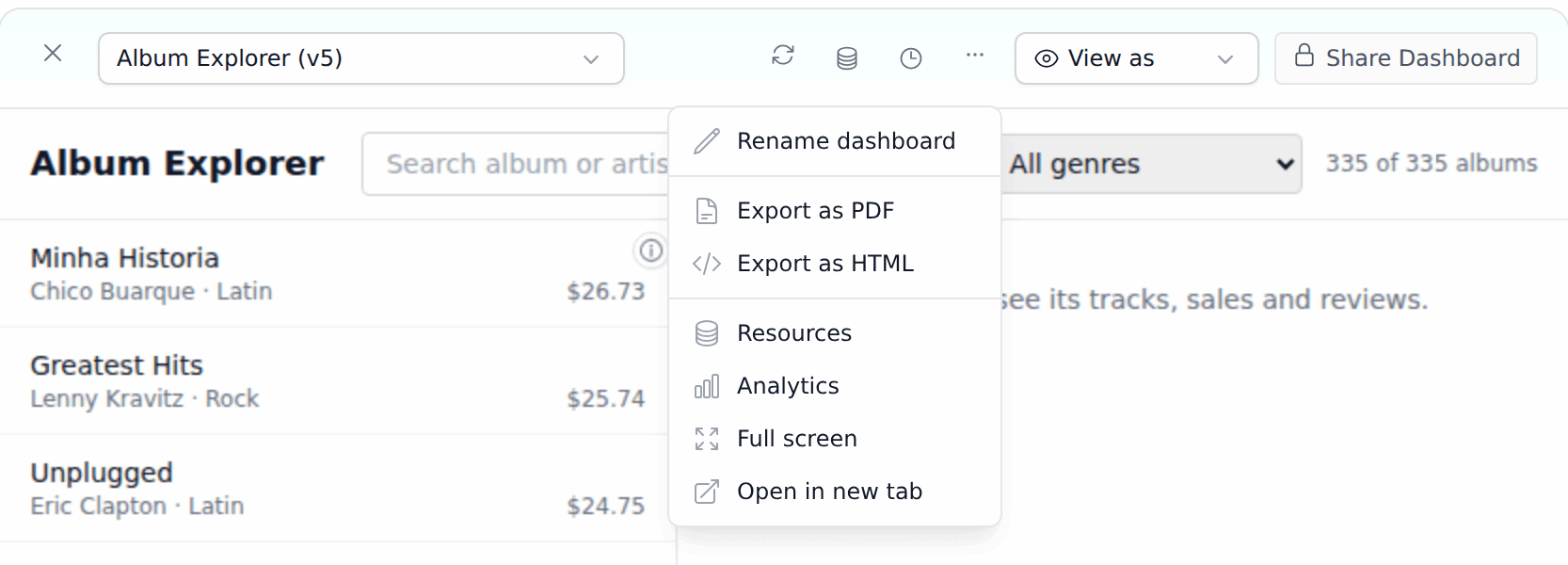 The Resources option in the dashboard menu