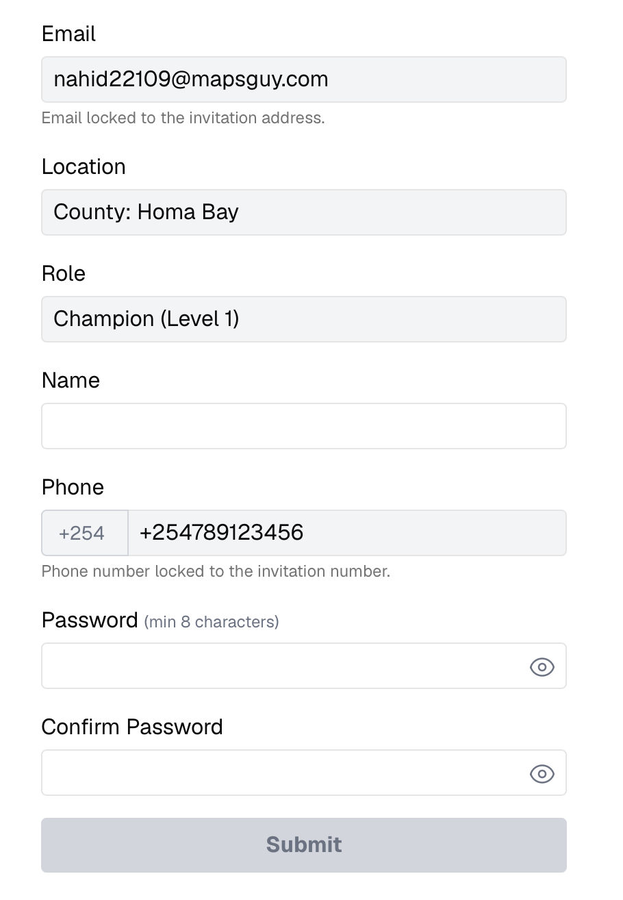 Onboarding form