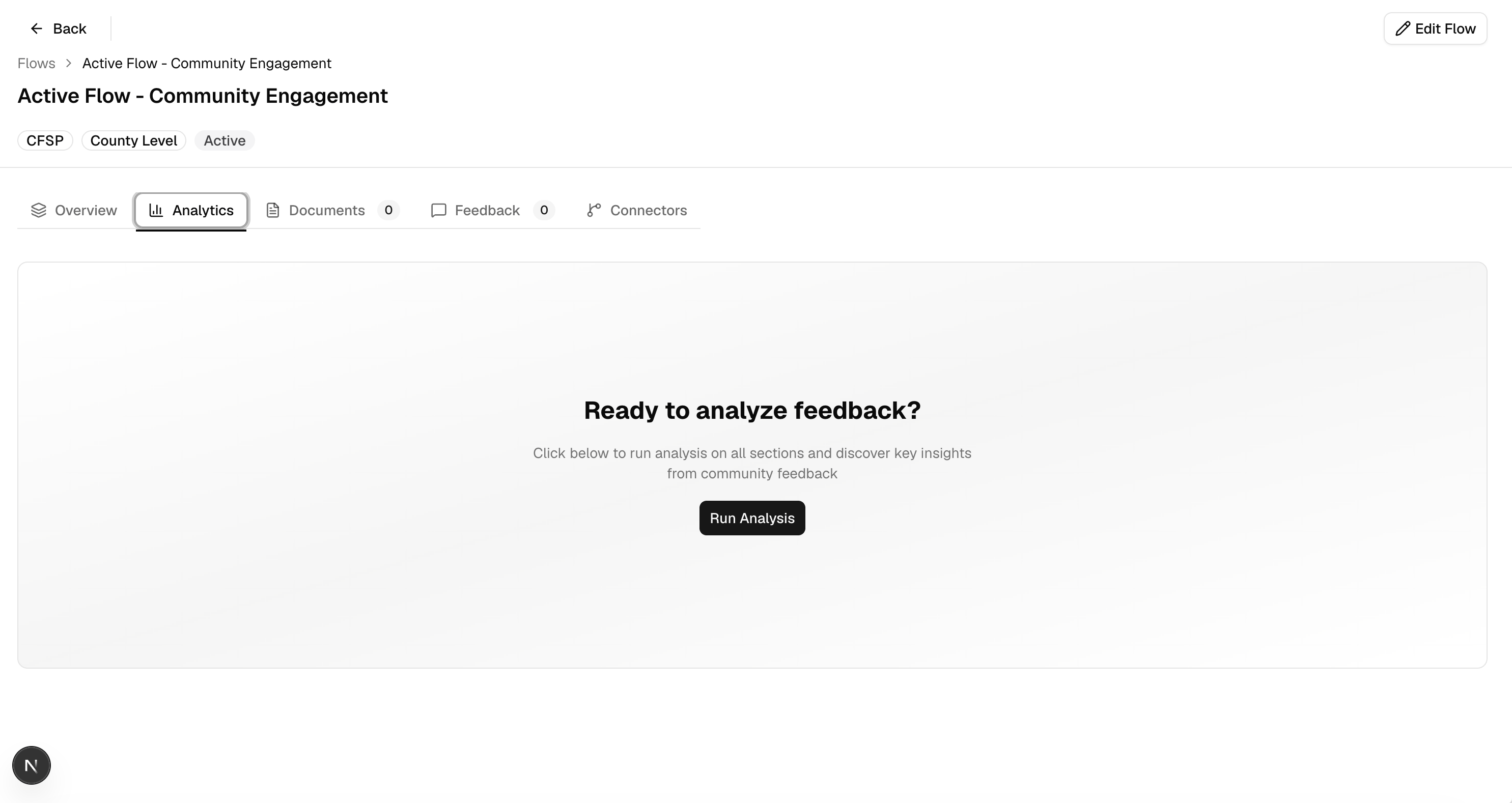 Analytics tab