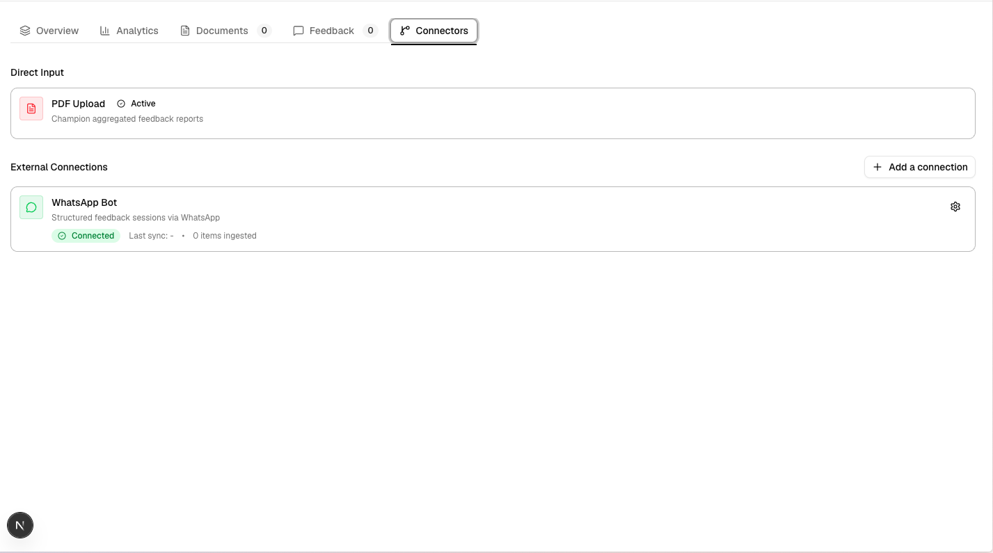 Connectors tab on a flow