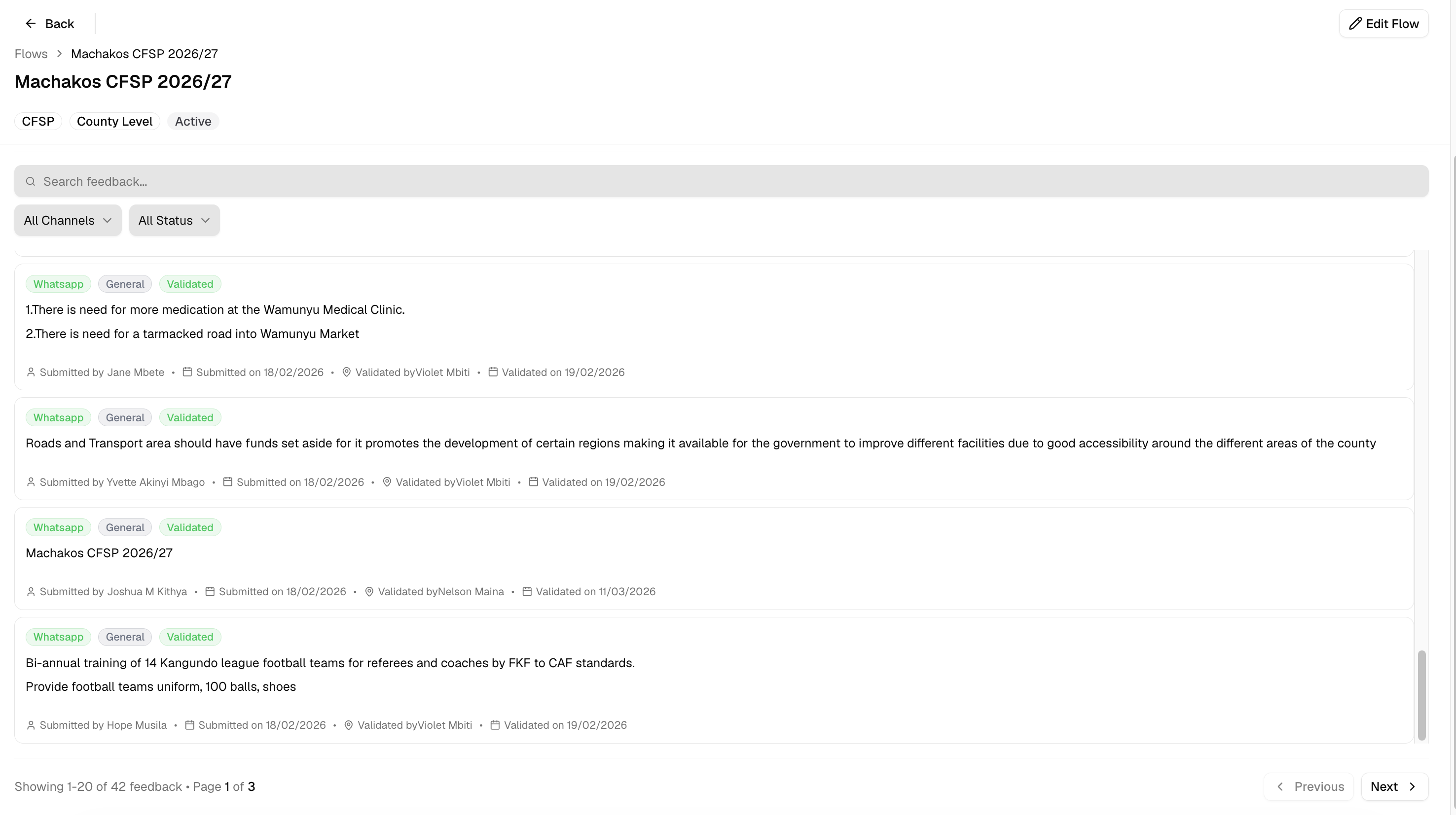 Feedback tab