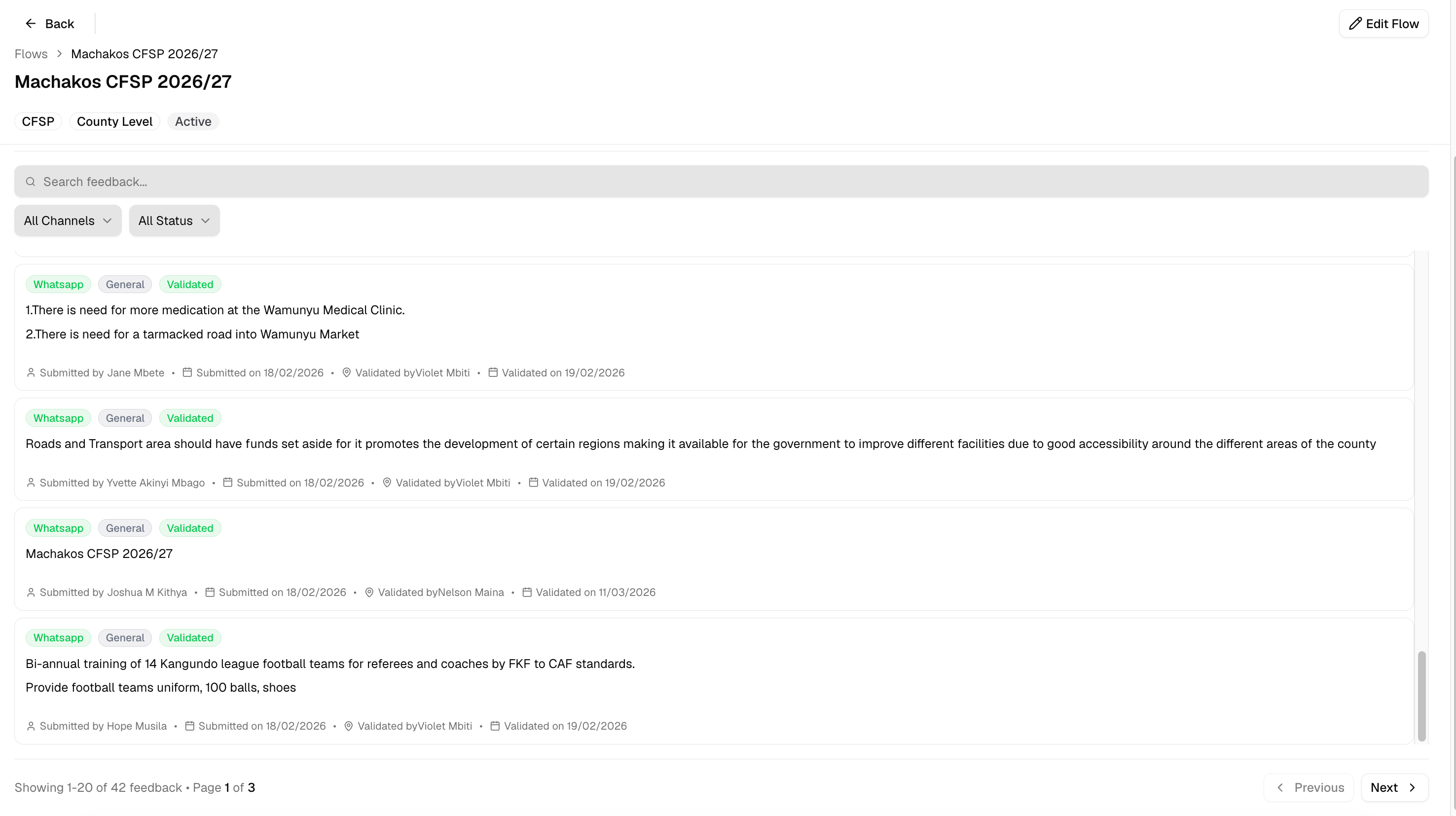 Feedback tab