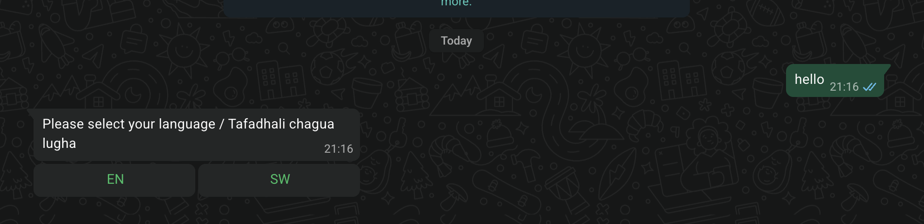 Starting the conversation with Hello