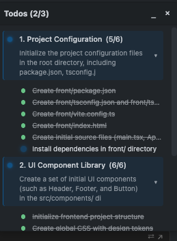 Task progress