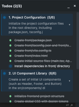 Task progress