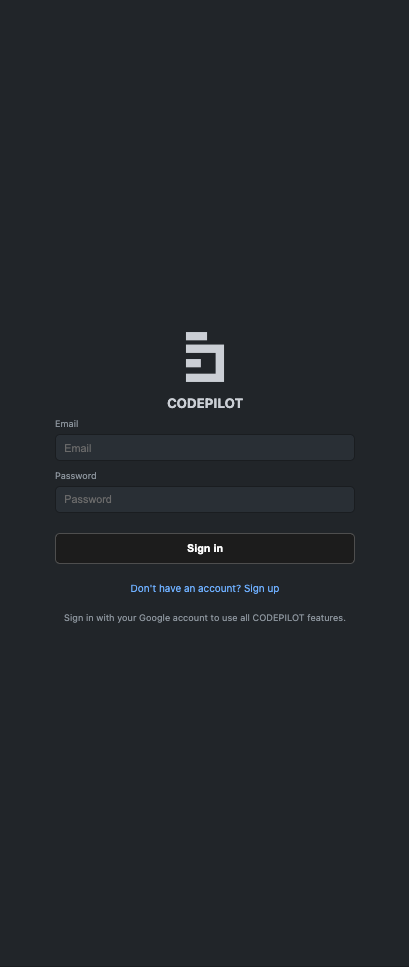 Username/password sign-in
