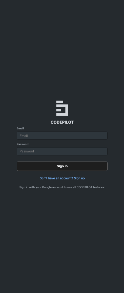 Username/password sign-in