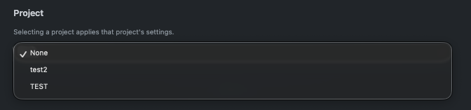 Selecting a project