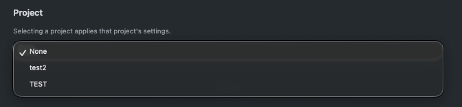 Selecting a project