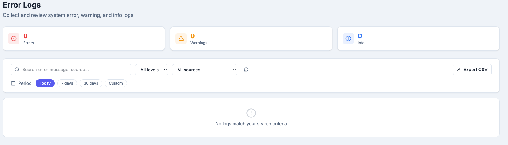 Error logs