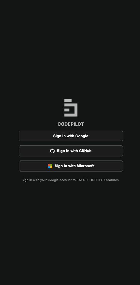 Sign-in screen