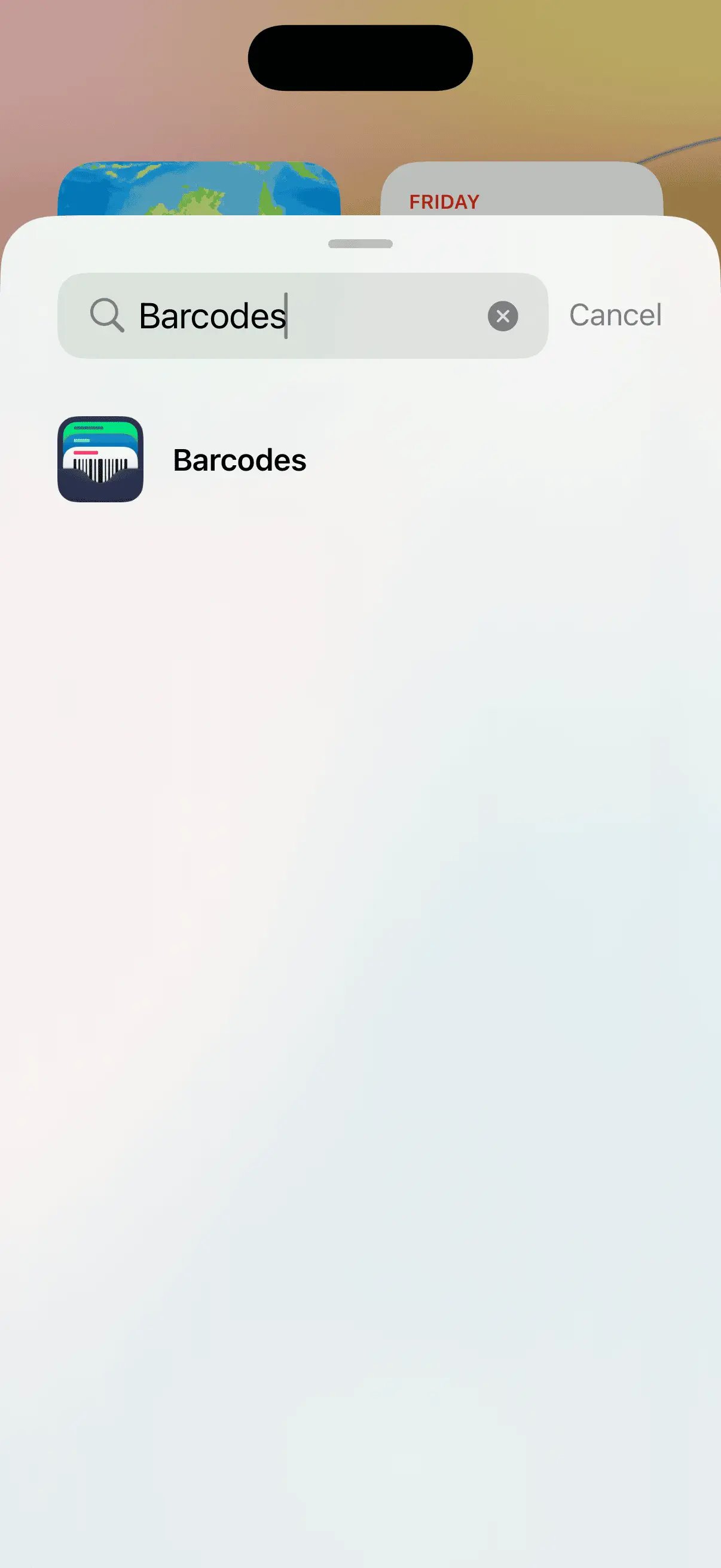 Widget gallery showing the Barcodes widget