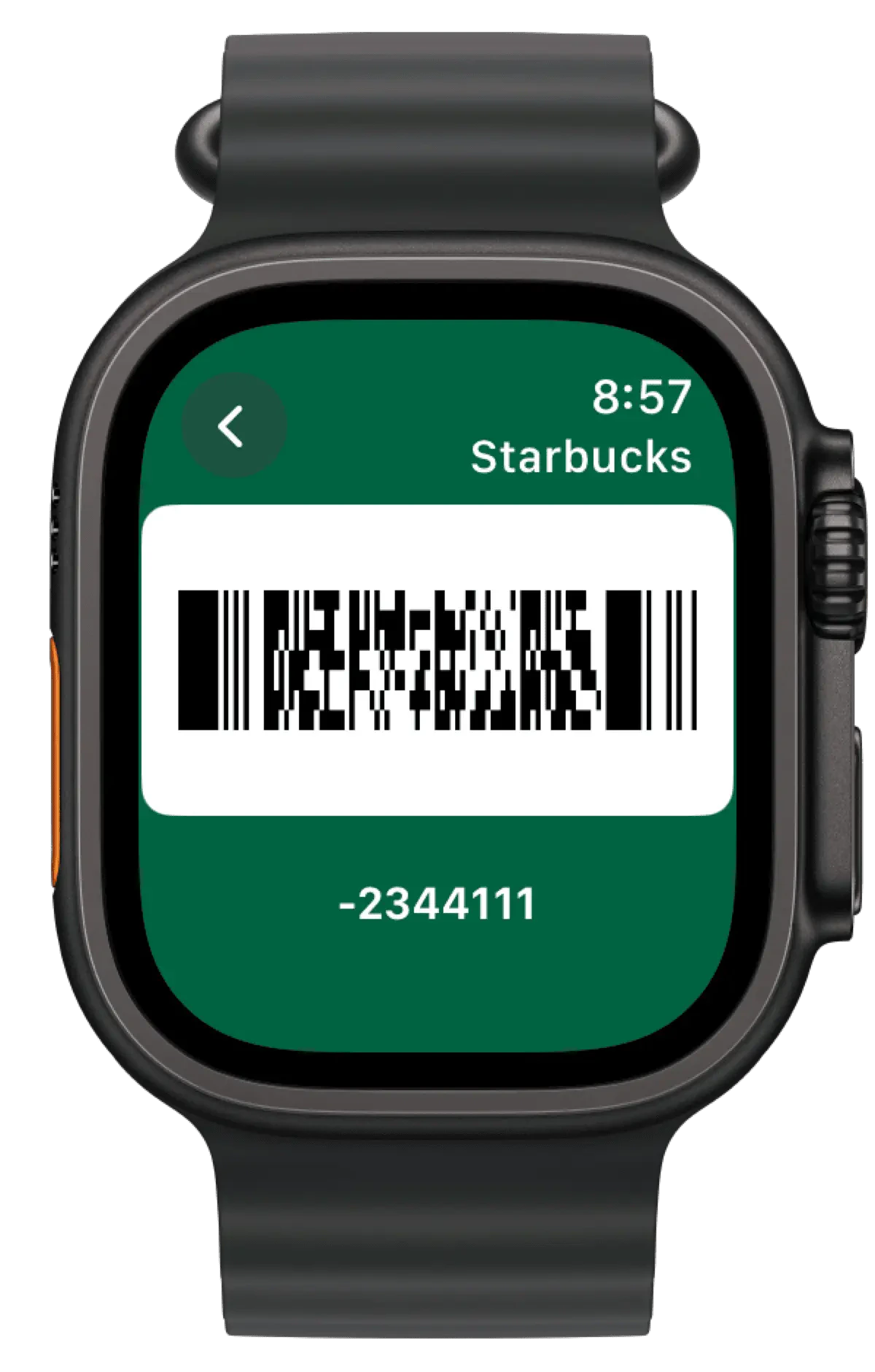 Apple Watch showing a single card