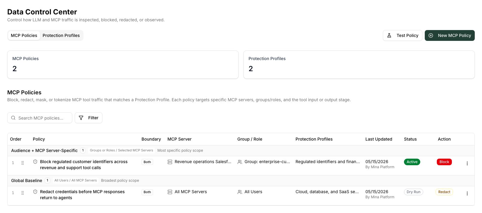 MCP Policies overview