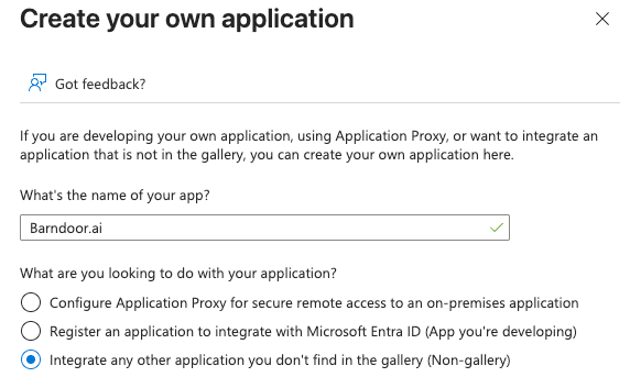 Entra register an enterprise application