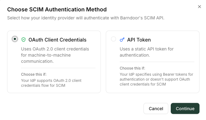 Enable SCIM in Barndoor