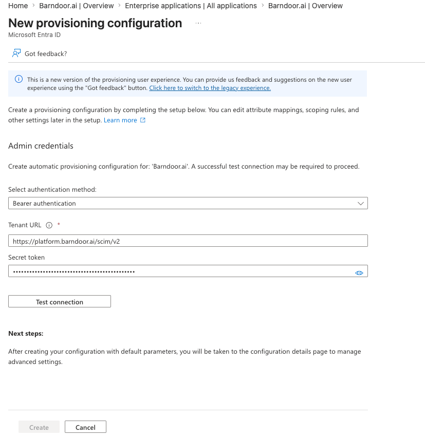 Enable SCIM in Entra