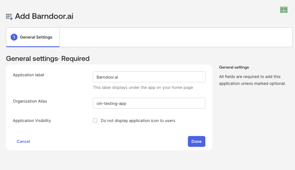 OIN App Configuration